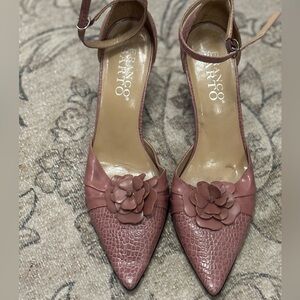 Franco Sarto Pink Textured Kitten Heels